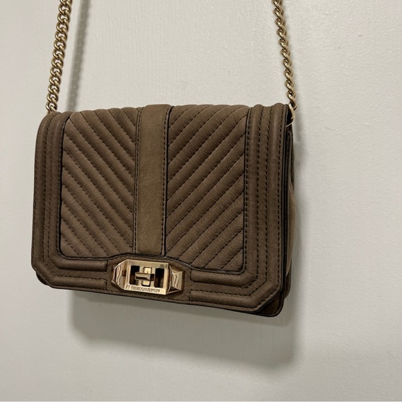 Rebecca Minkoff Small Chevron Nubuck Leather Crossbody Bag (8”L x 2”W x 5.5”H) - Picture 1 of 12